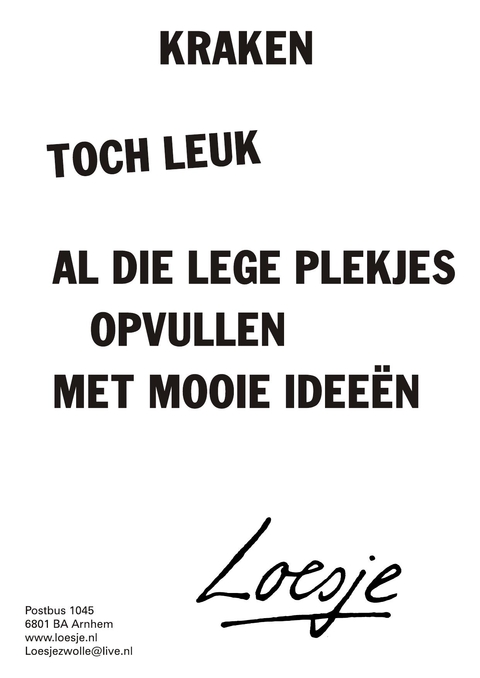 Kraken toch leuk al die lege plekjes opvullen met mooie idee