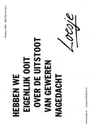 hebben we eigenlijk ooit over de uitstoot van geweren nagedacht