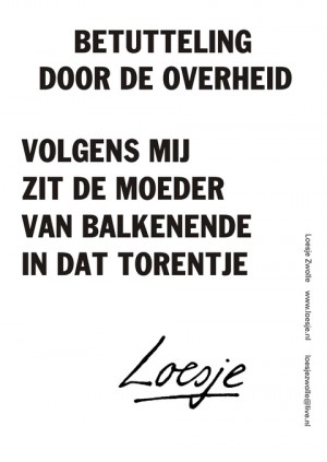 betutteling door de overheid volgens mij zit de moeder van balkenende in dat torentje