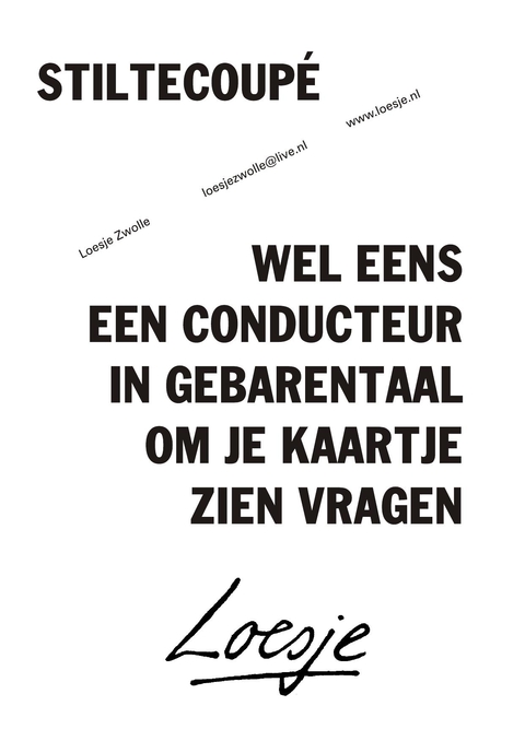 Stiltecoupe wel eens een conducteur in gebarentaal om je kaartje zien vragen