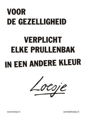 Voor de gezelligheid verplicht elke prullenbak in een andere kleur