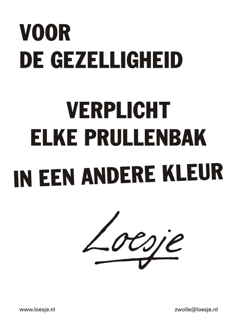 Voor de gezelligheid verplicht elke prullenbak in een andere kleur