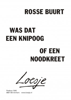 Rosse buurt was dat een knipoog of een noodkreet