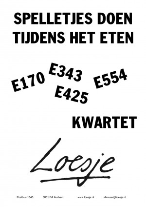 Spelletjes tijdens het eten E170 E343 E425 E554 kwartet