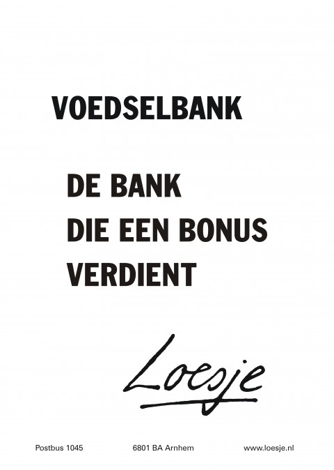 Voedselbank de bank die een bonus verdient