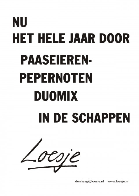 Nu het hele jaar door paaseieren-pepernoten duomix in de schappen