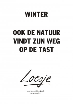 Winter ook de natuur vindt zijn weg op de tast