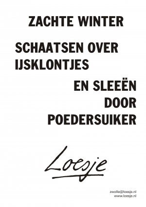 Zachte winter schaatsen over ijsklontjes en sleeën door poedersuiker