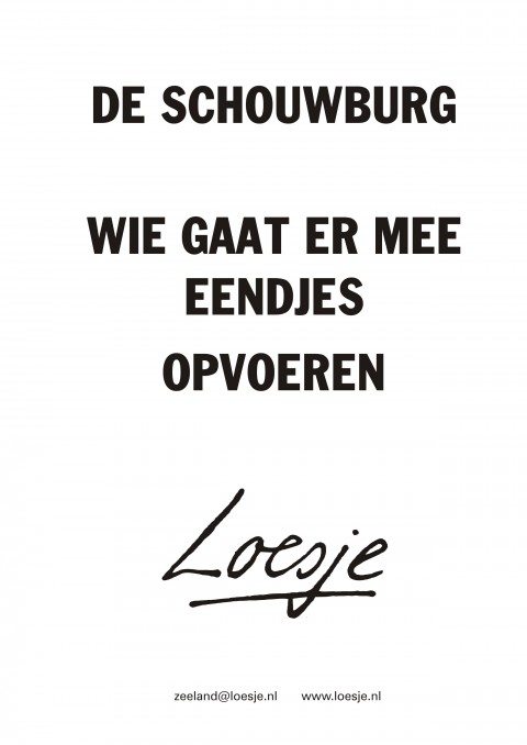 De schouwburg wie gaat er mee eendjes opvoeren