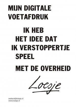 Mijn digitale voetafdruk ik heb soms het idee dat ik verstoppertje met de overheid speel