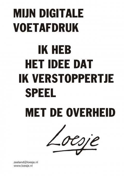 Mijn digitale voetafdruk ik heb soms het idee dat ik verstoppertje met de overheid speel