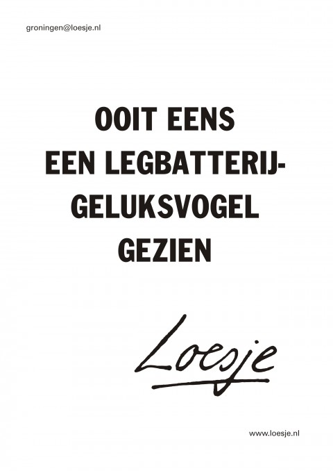 Ooit eens een legbatterijgeluksvogel gezien