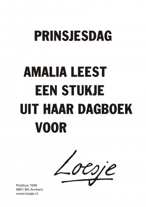 Prinsjesdag Amalia leest een stukje uit haar dagboek voor