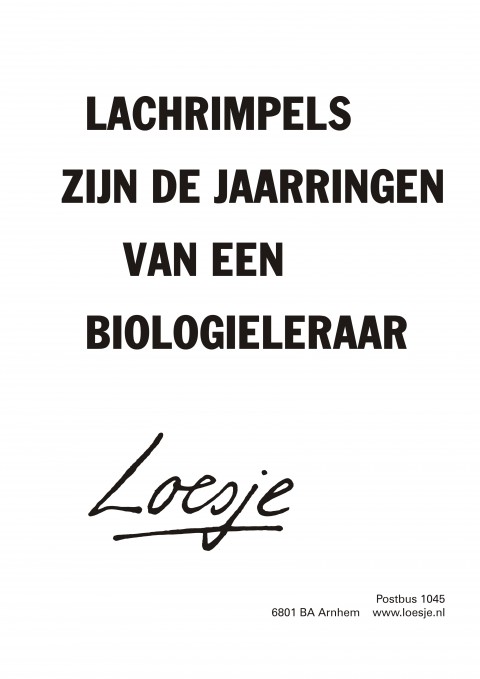 Lachrimpels zijn de jaarringen van een biologieleraar