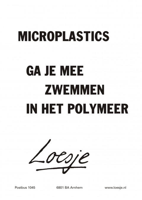 microplastics ga je mee zwemmen in het polymeer