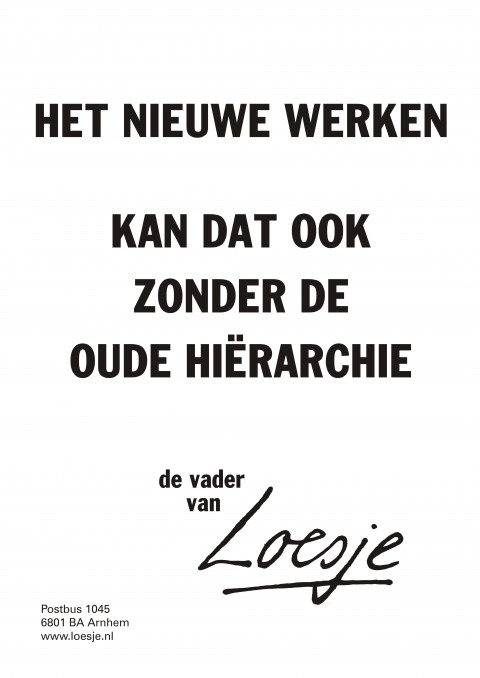 het nieuwe werken kan dat ook zonder de oude hiërarchie de vader van