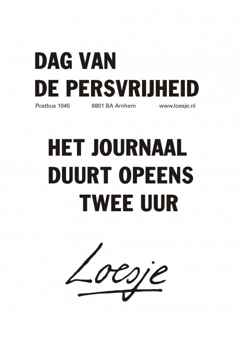 Dag van de persvrijheid het journaal duurt opeens twee uur