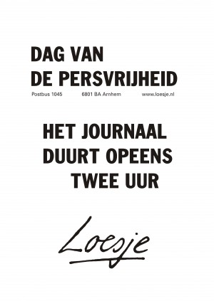 Dag van de persvrijheid / het journaal duurt opeens twee uur