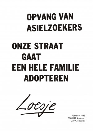 opvang van asielzoekers onze straat gaat een hele familie adopteren