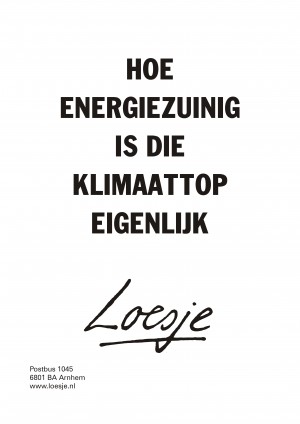 Hoe energiezuinig is die klimaattop eigenlijk