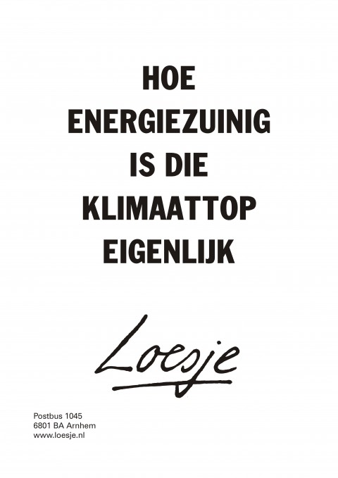 Hoe energiezuinig is die klimaattop eigenlijk