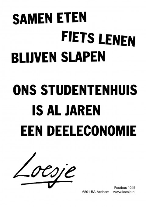 samen eten fiets lenen blijven slapen ons studentenhuis is al jaren een deeleconomie