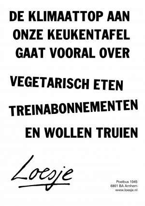 de klimaattop aan onze keukentafel gaat vooral over vegetarisch eten treinabonnementen en wollen truien