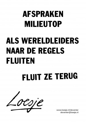 afspraken milieutop als wereldleiders naar de regels fluiten fluit ze terug