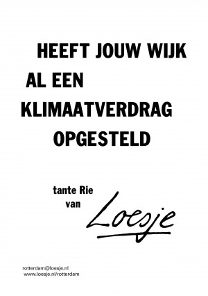 heeft jouw wijk al een klimaatverdrag opgesteld tante rie van