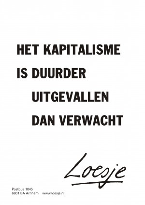 Het kapitalisme is duurder uitgevallen dan verwacht