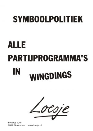 Symboolpolitiek alle partijprogramma’s in wingdings