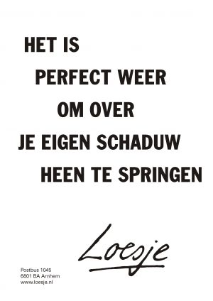 Het is perfect weer om over je eigen schaduw heen te springen