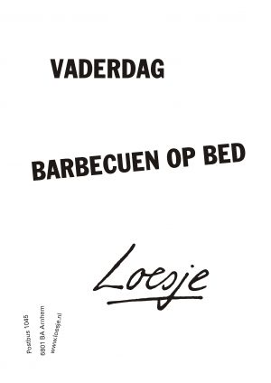 Vaderdag barbecueen op bed