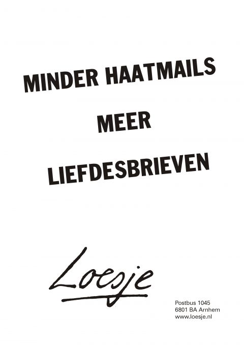 Minder haatmails meer liefdesbrieven