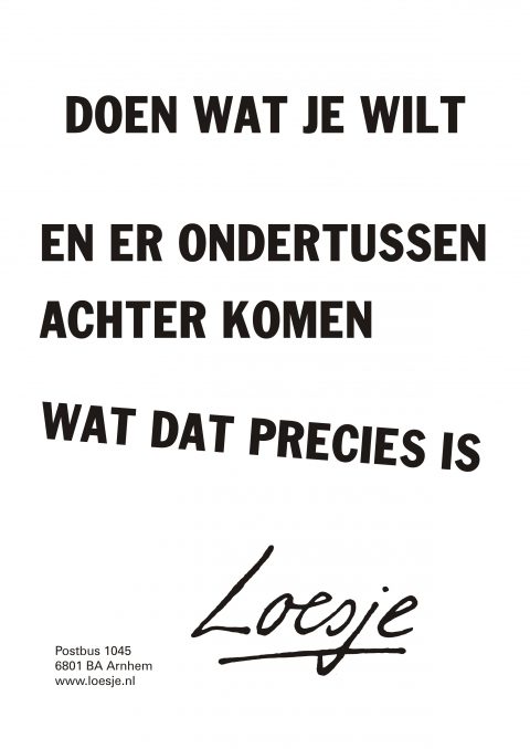 Doen wat je wilt en er ondertussen achter komen wat dat precies is