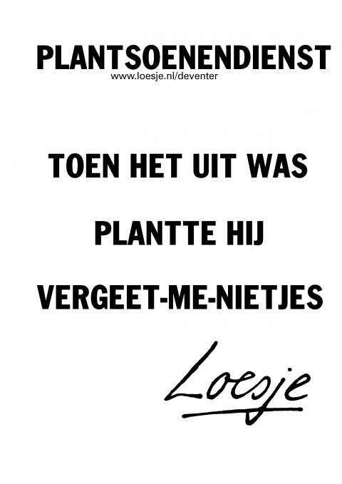 Plantsoenendienst toen het uit was plantte hij vergeet-me-nietjes