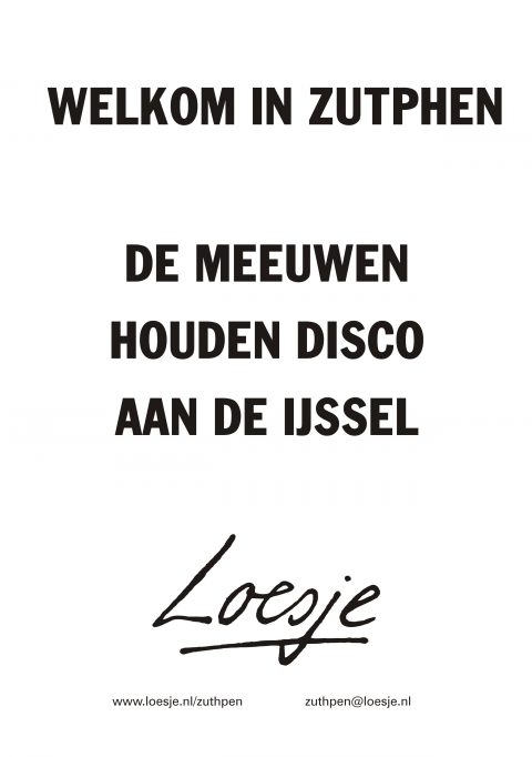 welkom in Zutphen de meeuwen houden disco aan de IJssel