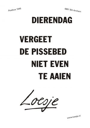 Dierendag vergeet de pissebed niet even te aaien