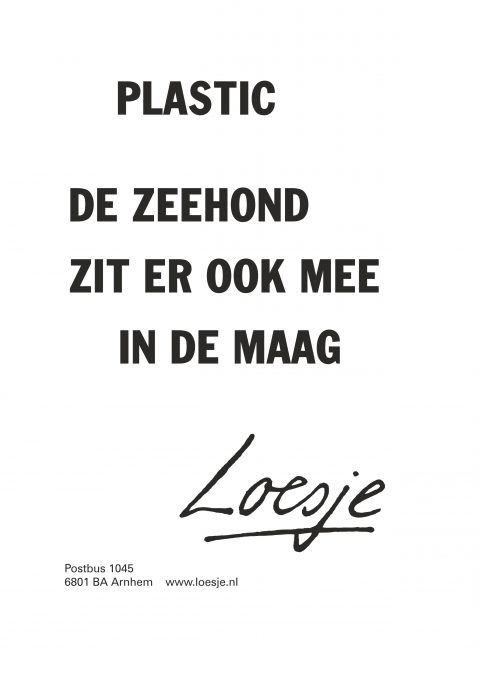 Plastic de zeehond zit er ook mee in de maag