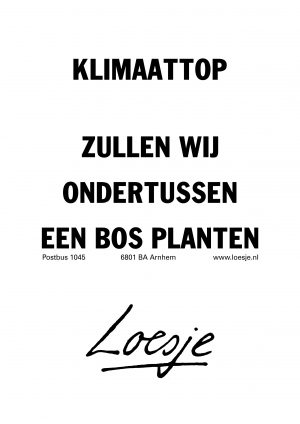 Klimaattop zullen wij ondertussen een bos planten