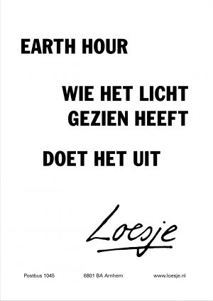 Earth Hour wie het licht gezien heeft doet het uit