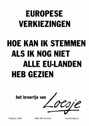 Europese verkiezingen hoe kan ik stemmen als nog niet alle eu-landen heb gezien het broertje van loesje