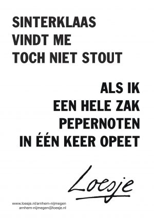 sinterklaas vindt me toch niet stout als ik een hele zak pepernoten in één keer opeet