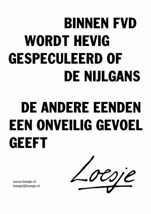 Binnen FVD wordt hevig gespeculeerd of de nijlgans de andere eenden een onveilig gevoel geeft