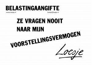 Belastingaangifte / ze vragen nooit naar mijn voorstellingsvermogen