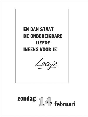 En dan staat de onbereikbare liefde ineens voor je