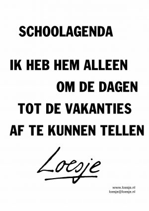 Schoolagenda / ik heb hem alleen om de dagen tot de vakanties af te kunnen tellen