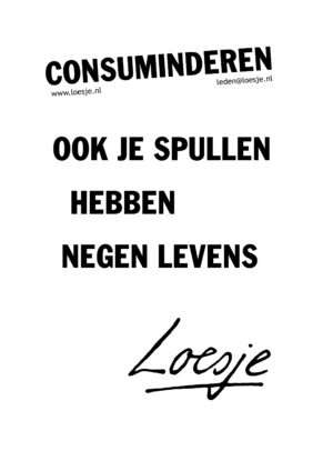 Consuminderen/ ook je spullen hebben negen levens