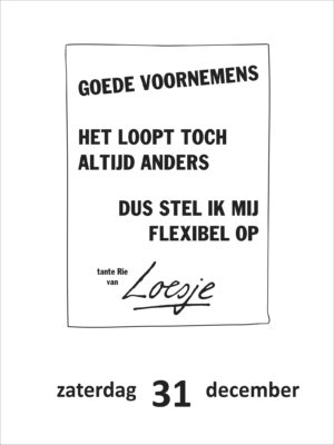 Goed voornemens / het loopt toch altijd anders dus stel ik mij flexibel op - tante Rie van