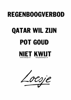 Regenboogverbod Qatar wil zijn pot goud niet kwijt